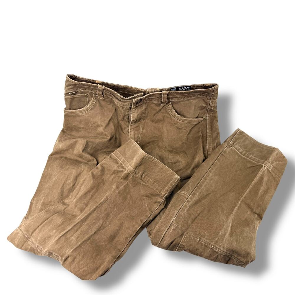 KÜHL Rydr Pants Men's 35x30 Brown Euro Twill Articulated Knee Hiking Outdoor VTG